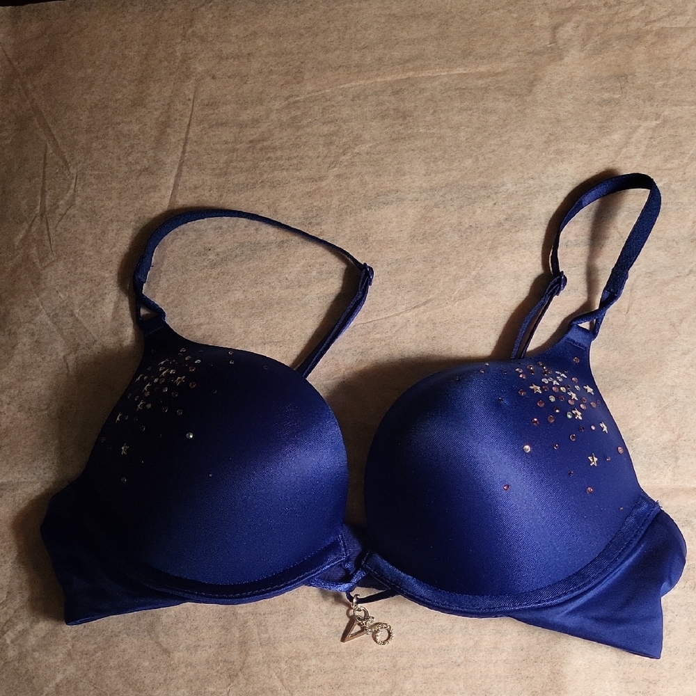 Victoria's Secret Deep Blue Bra with Sparkling Accents
